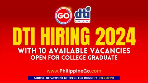 DTI Job Vacancies 2024, Open for College Graduates .